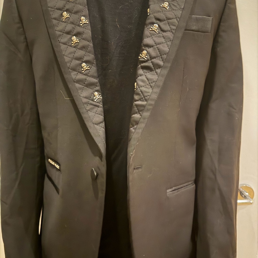 Philipp Plein Black Blazer with Skull Accents